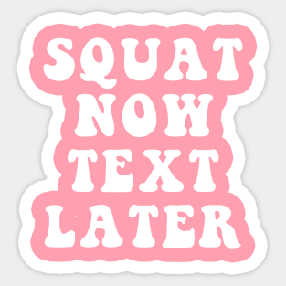 Squat Now Text Later Sticker